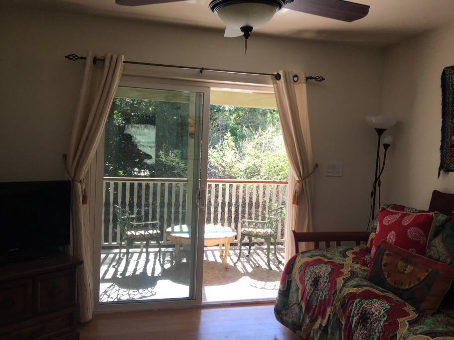 View from studio onto veranda.