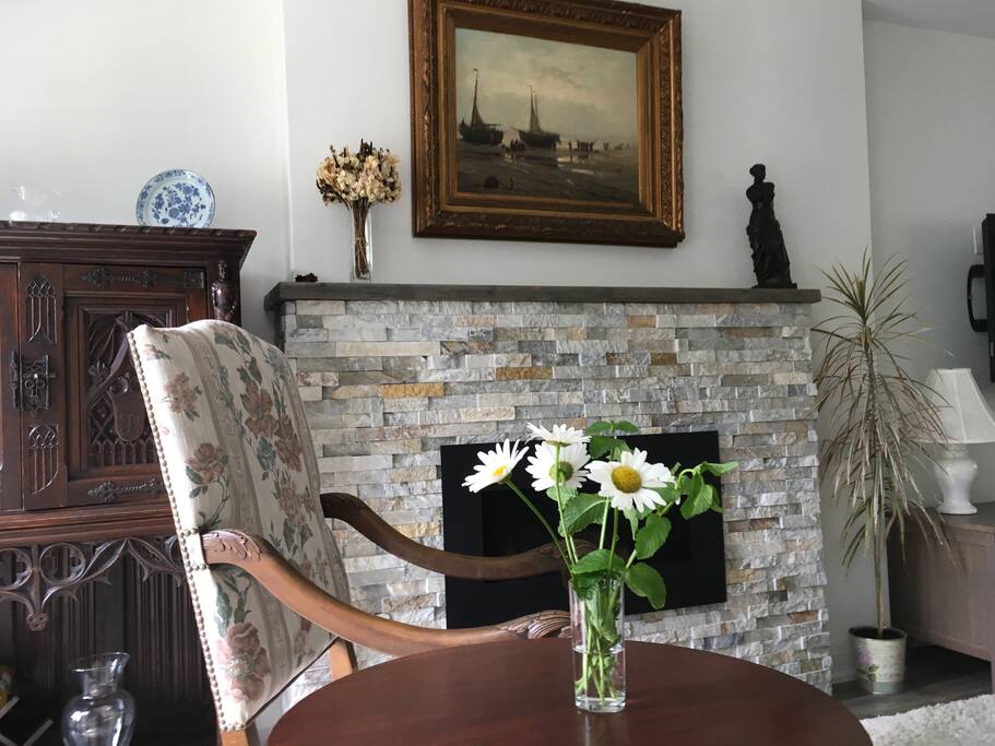 Gas fireplace in living room