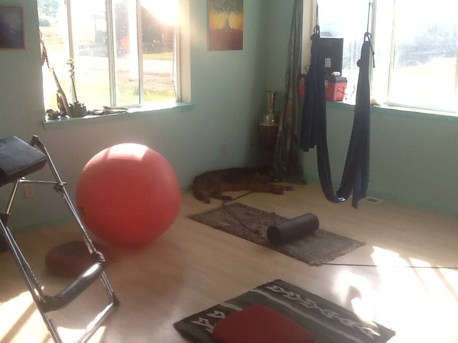 Stretch and hang living room