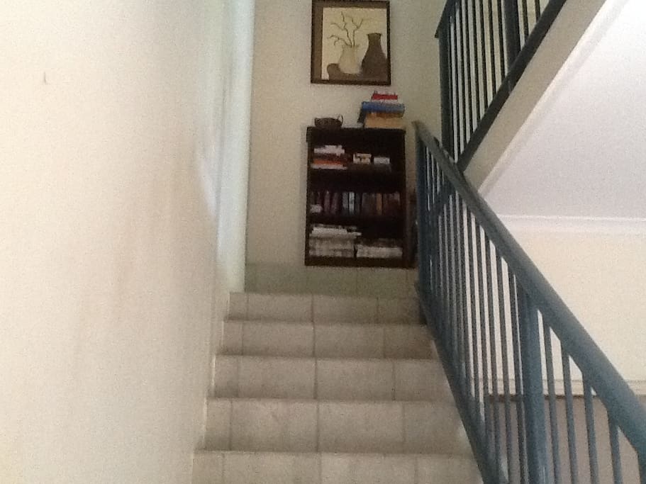 Upstairs to bedroom.
