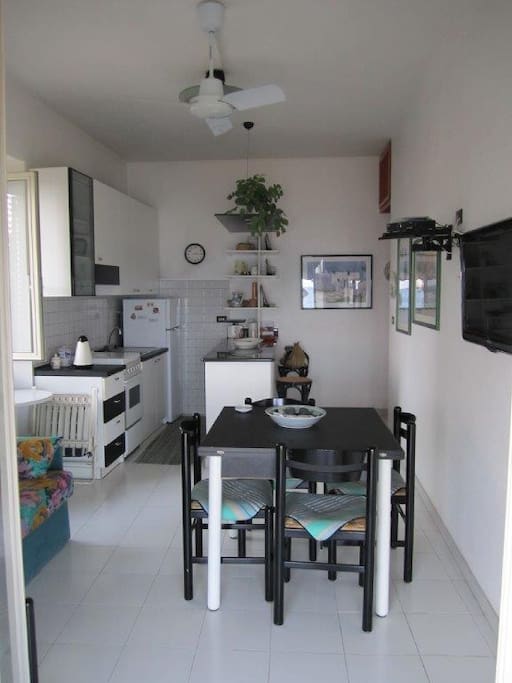 living room and kitchen