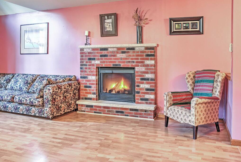 Get toasty by the fireplace as you catch up on your reading.