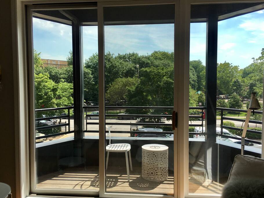 The balcony overlooking Wicker Park