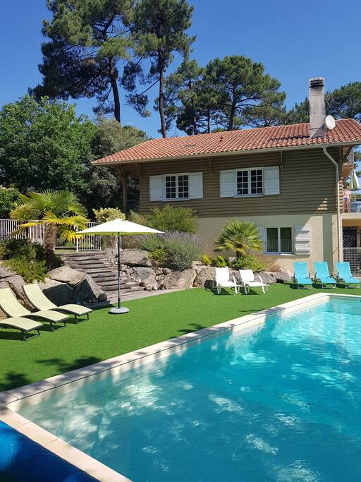 View of pool and decking