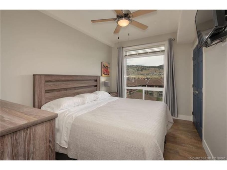 King size bed and TV