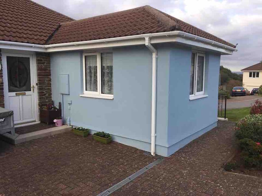 Newly painted house only blue one in the street now!