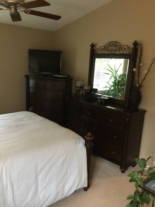 Bedroom with cable tv
