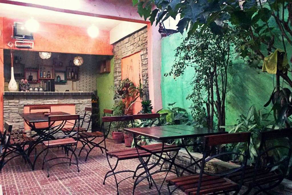 The beautiful private courtyard where guests can sit back and enjoy their meals