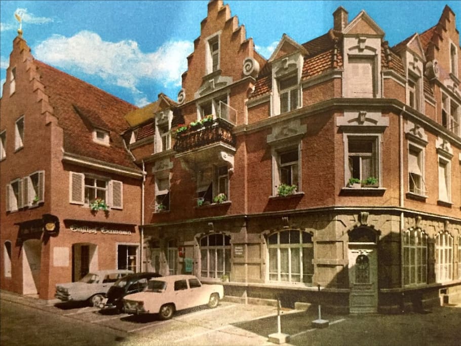 Historisches Bild des Haus mit der Wohnung in der 1. Etage