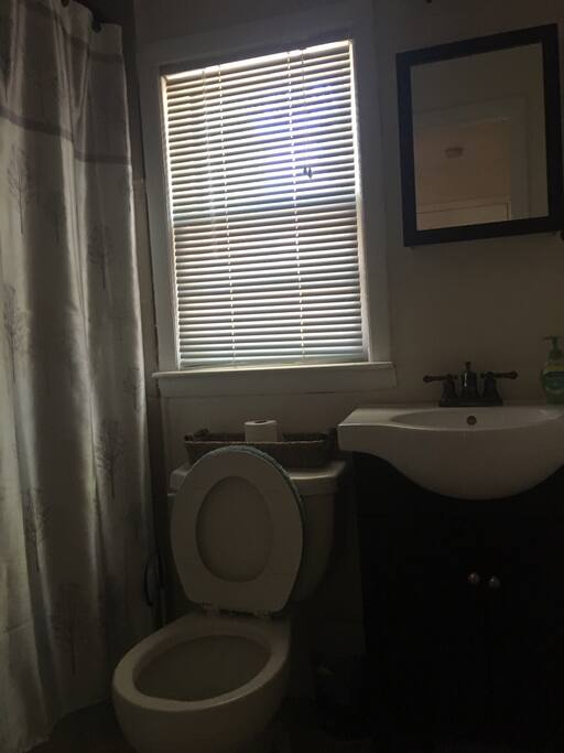 Guest bathroom next to bedroom