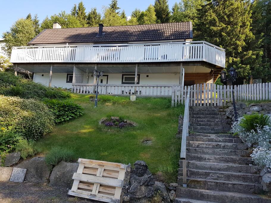 View of the house from the parking area