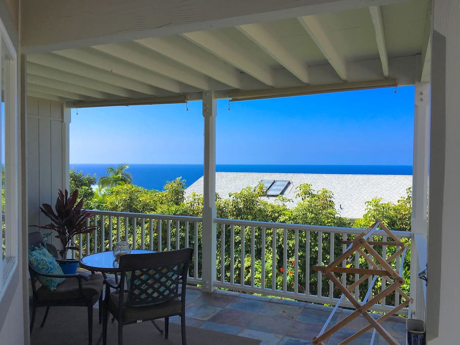 SUITE 1. Your spacious PRIVATE lanai (patio). Island life... is about enjoying your morning coffee and meals on the lanai... surrounded by tropical bird songs and the sweet smell of Plumeria in the air.