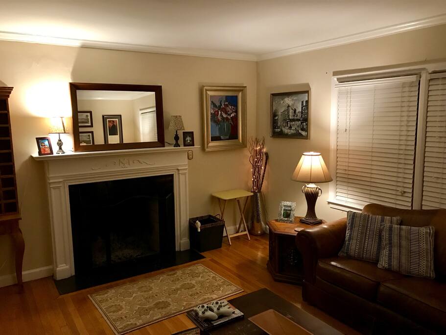 Living Room - Fireplace and 60" TV