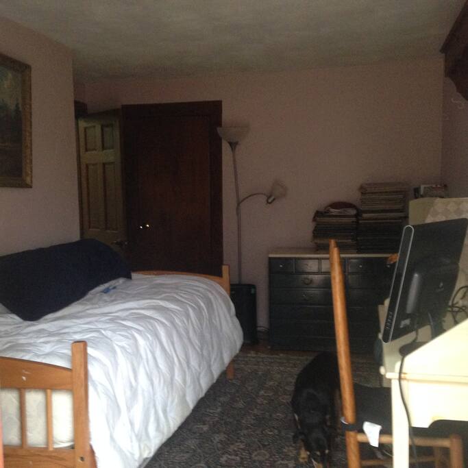 Small quiet bedroom at the back of the house - you can hear the brook running and sometimes owls at night