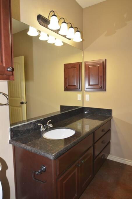 Spacious bathroom with shower