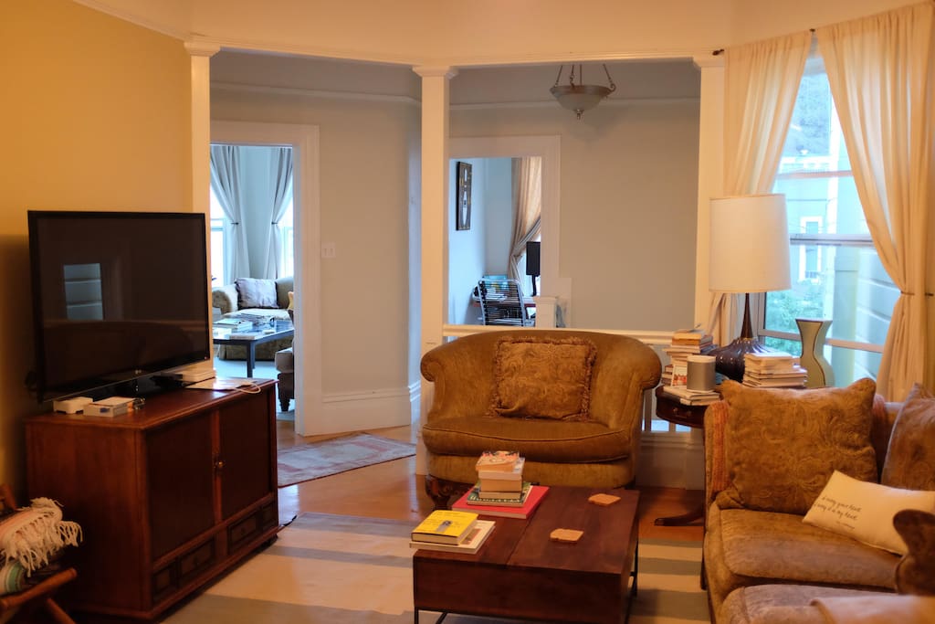 There are two living areas - this is the central one