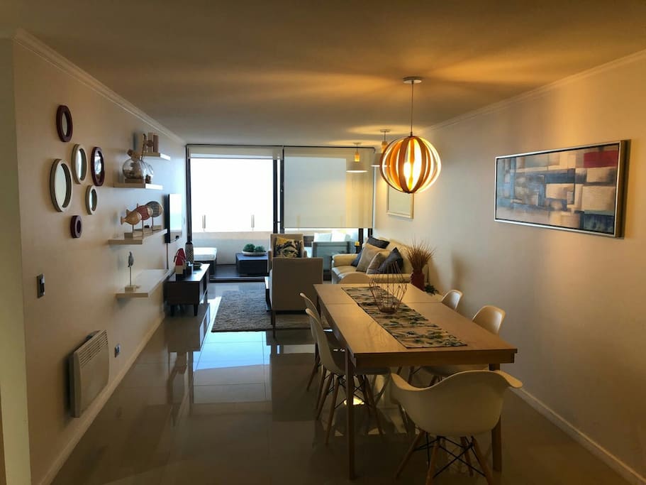 Comedor, living y terraza