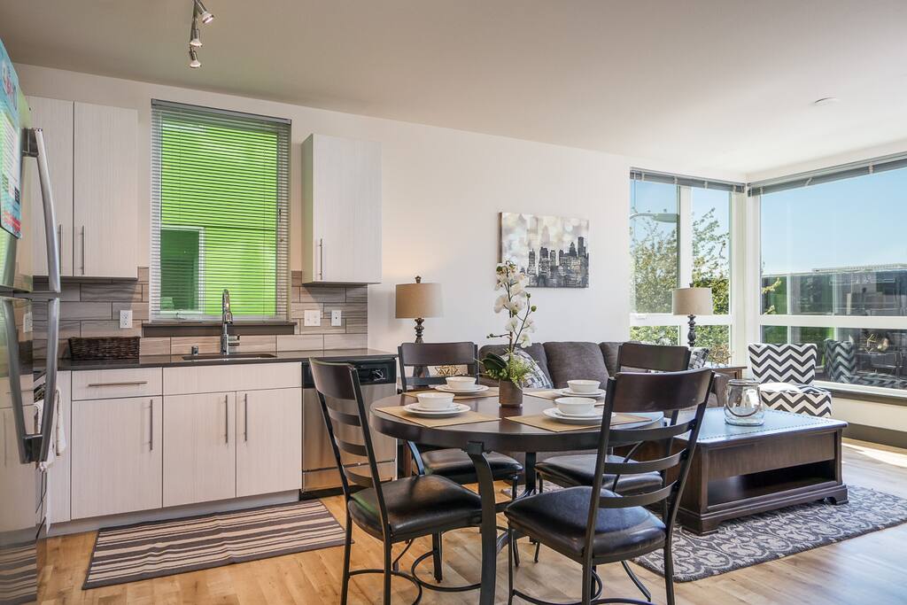 Dining area and kitchen