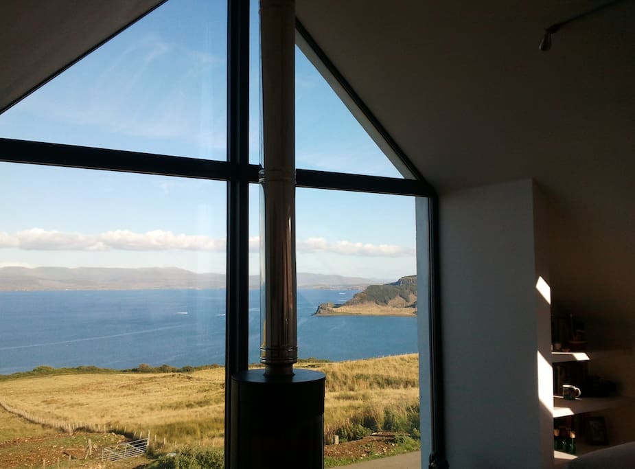 View through the upstairs window across to the Trotternsh Ridge