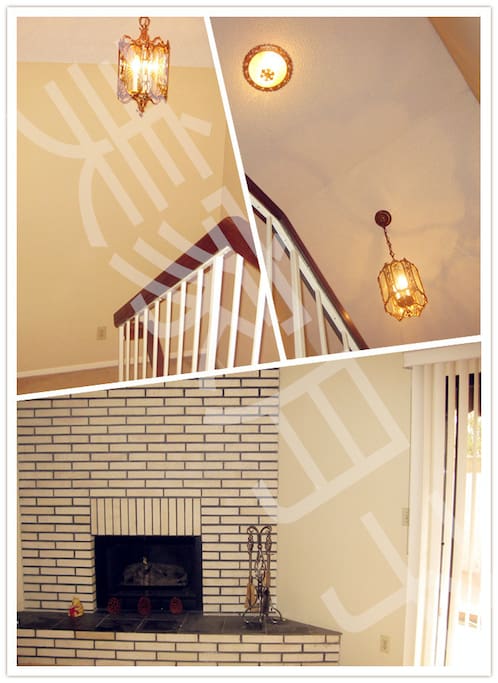 Stair & fireplace(楼梯一角和壁炉)