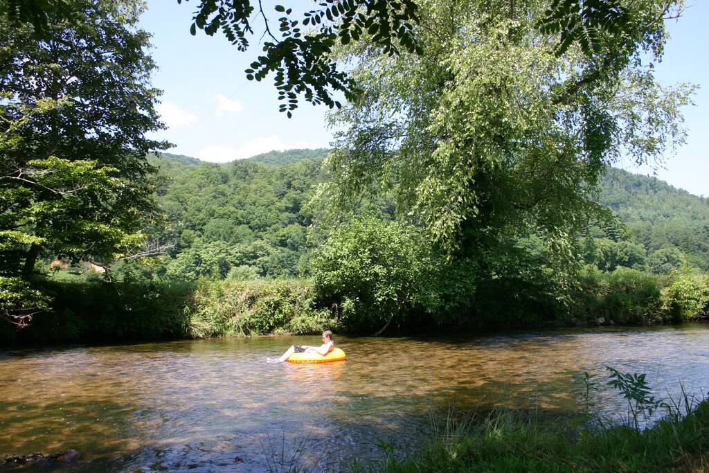 Tubing in the river