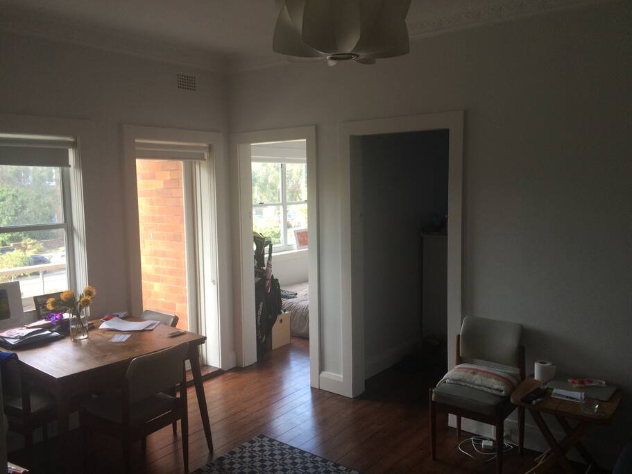 Living area and spare room