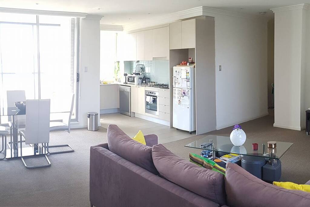 Open space living room-dining room and kitchen