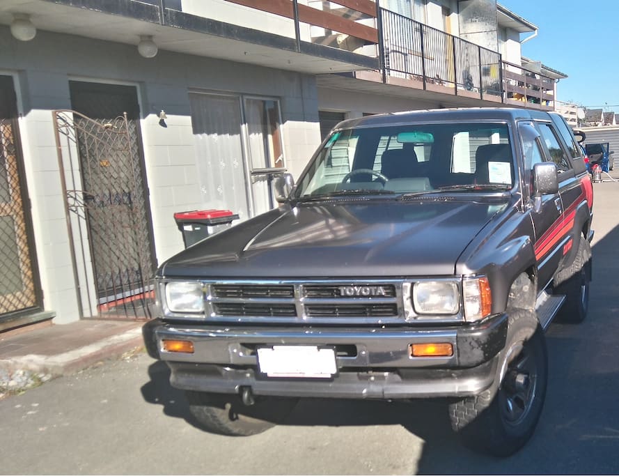 The Truck (out the front of the building). Can get you to/from the airport for $20 (outside 8am to 5pm Monday to Friday) and to Mt Hutt on the weekends for $30!