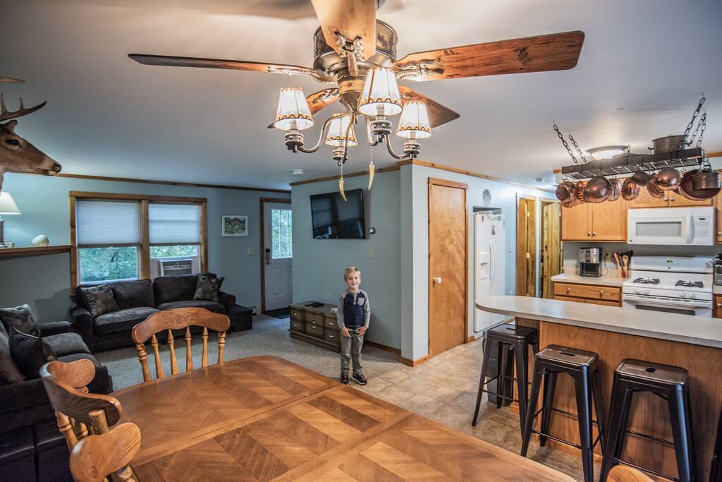 Full view of the first floor, excuse the kid.