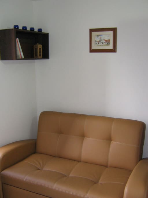 Double sofa bed closed
