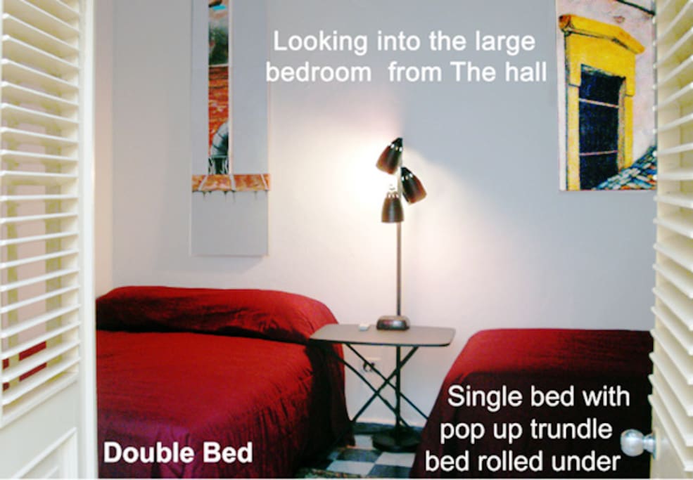 Entering your bedroom from the hall.