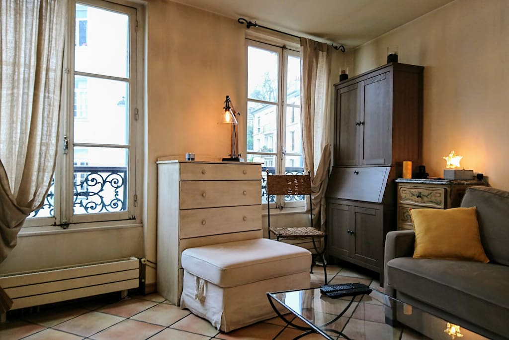 This is a perfect Paris vacation apartment for a couple who wish to live as a local for a short period of time. The sofa bed as her main bed mattress is of high quality and very comfortable.