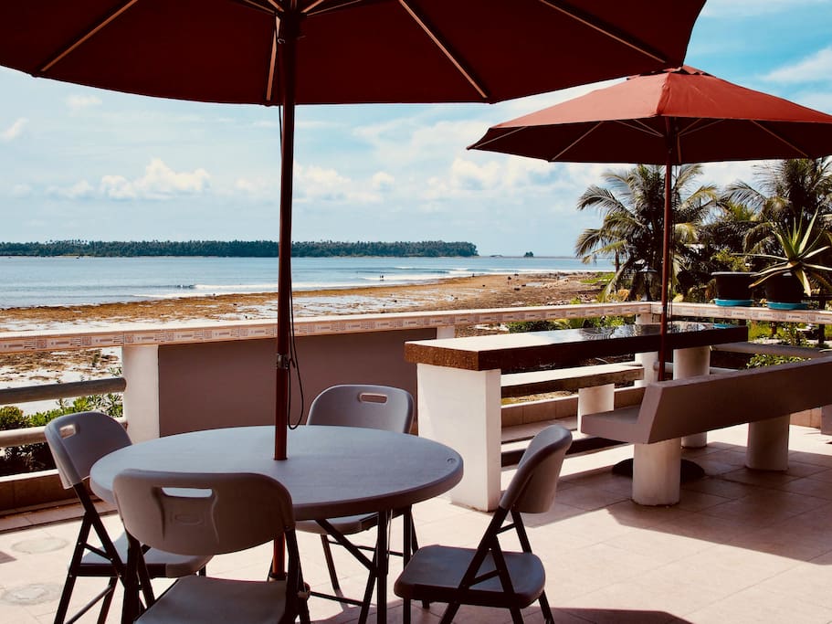Guest terrace with view to surfspot