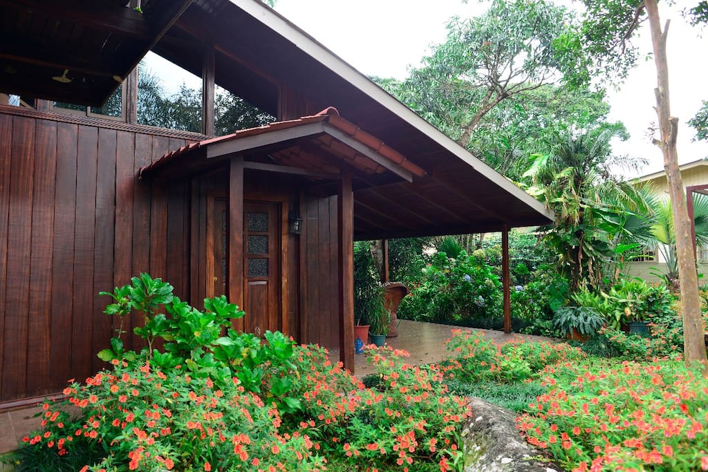 Flower gardens and terrace.