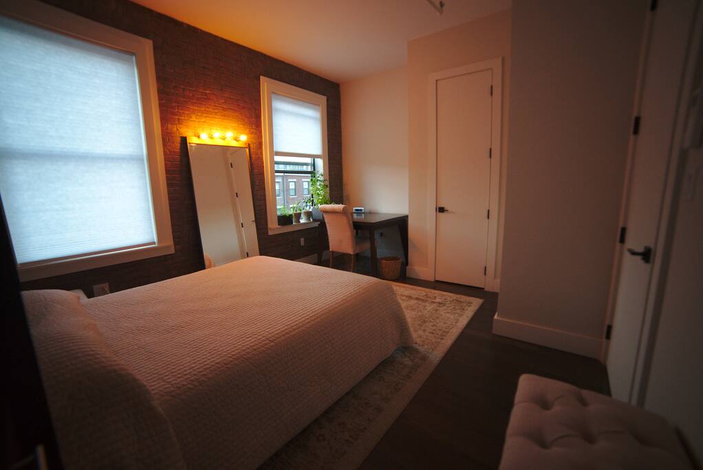 Includes a work table and a comfy chair