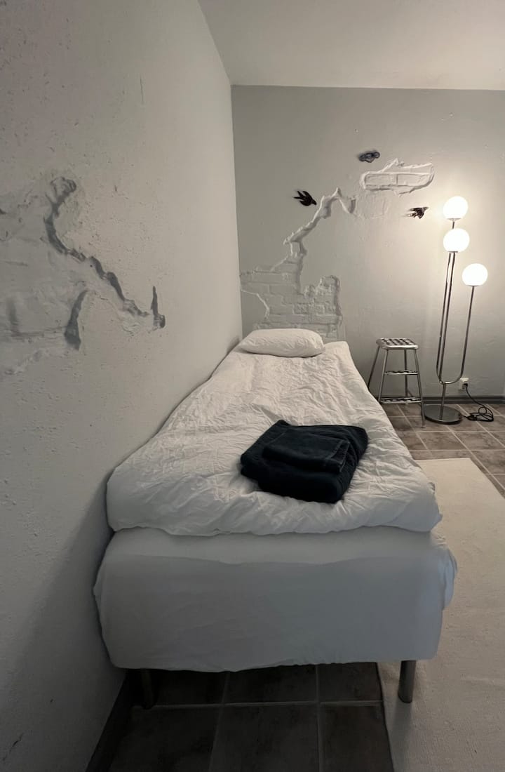 堆叠睡眠区（可睡1人）
注意：房间缺少窗户。