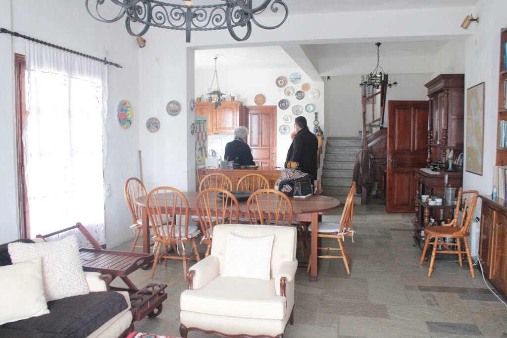 living room and dining space