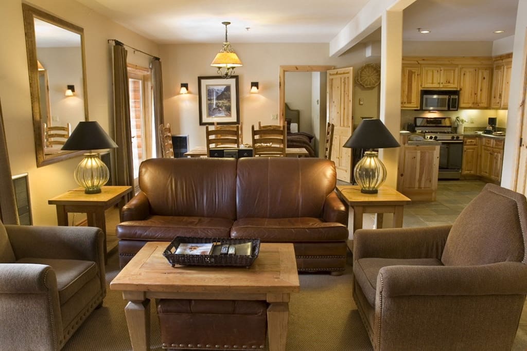 Snuggle up on the sofa after a fun day on the slopes.