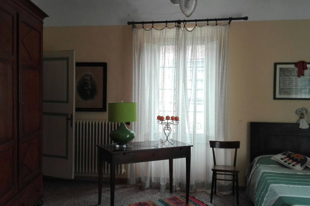 bedroom with double bed, great light and wonderful view