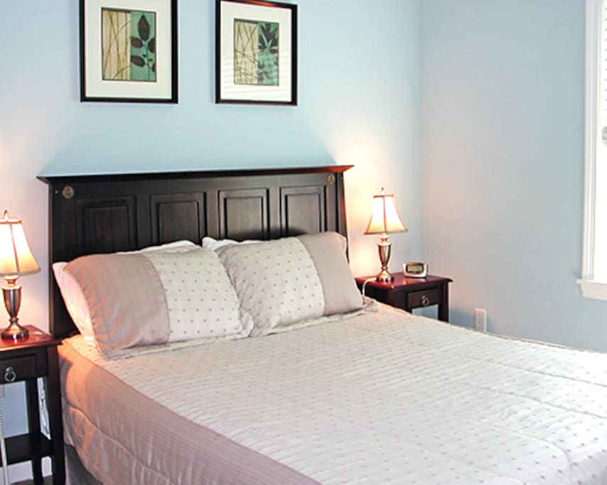 Queen bed in the Master bedroom