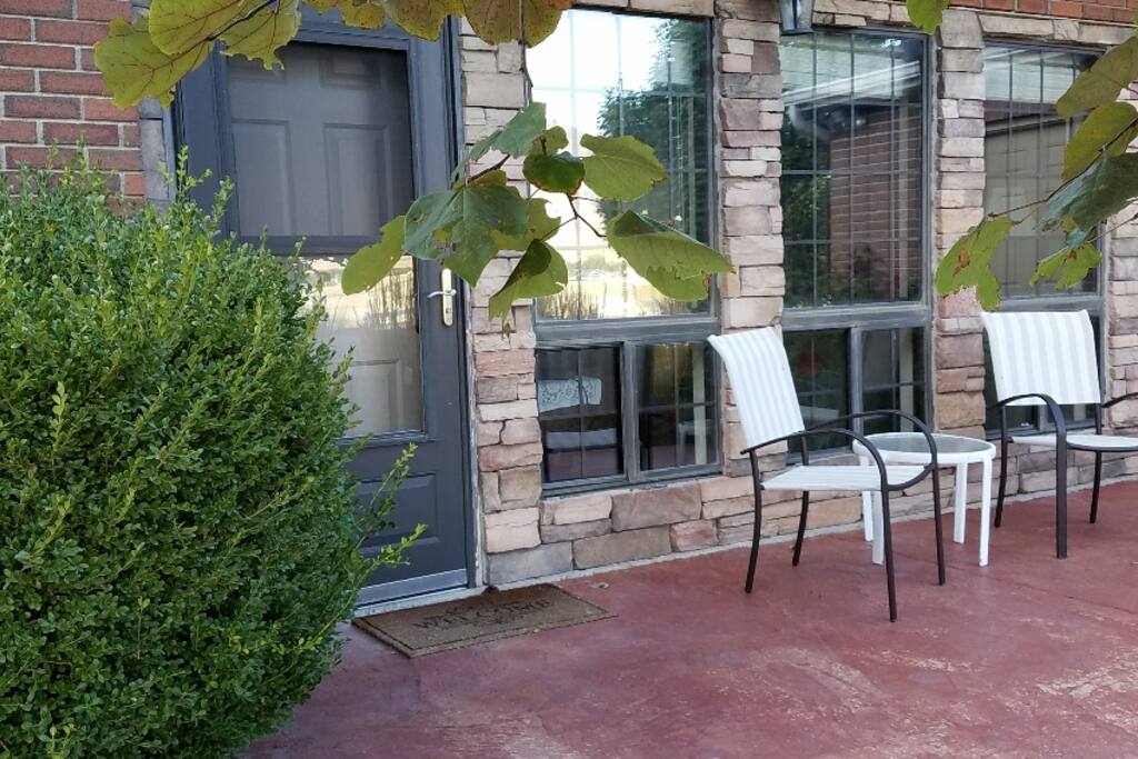 Entrance and patio