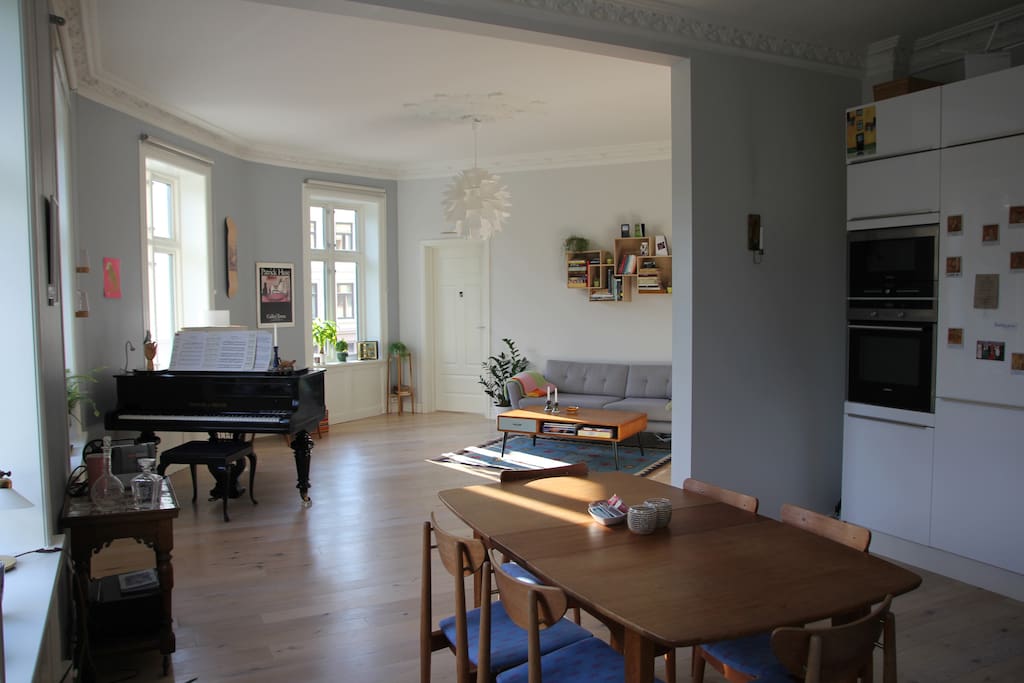 Open living room and kitchen