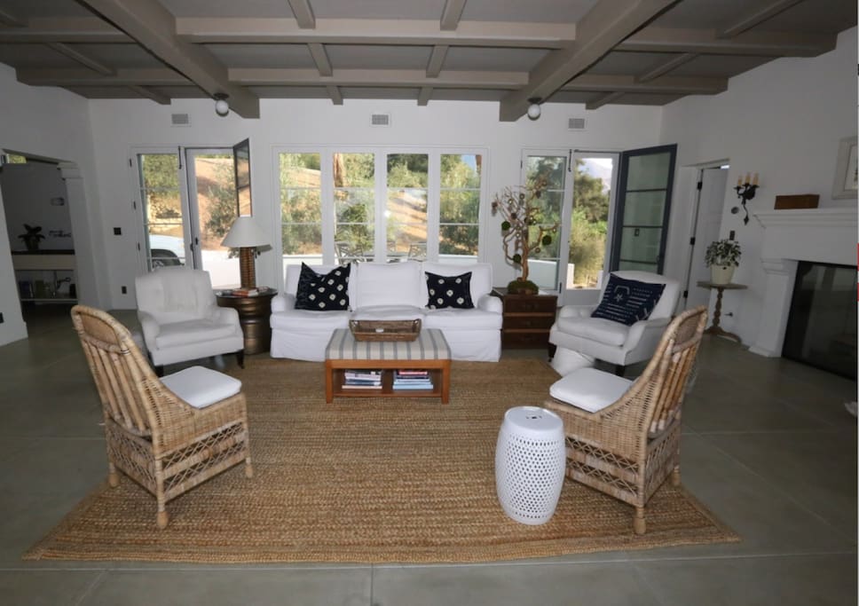 Large living room space in pool house