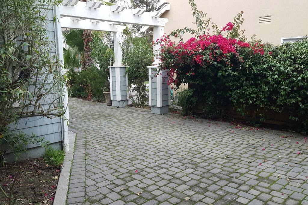 driveway leading to the side door