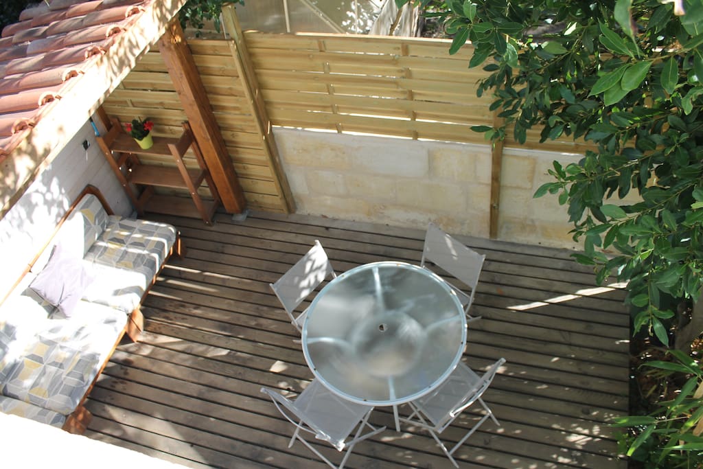 Terrasse en partie couverte