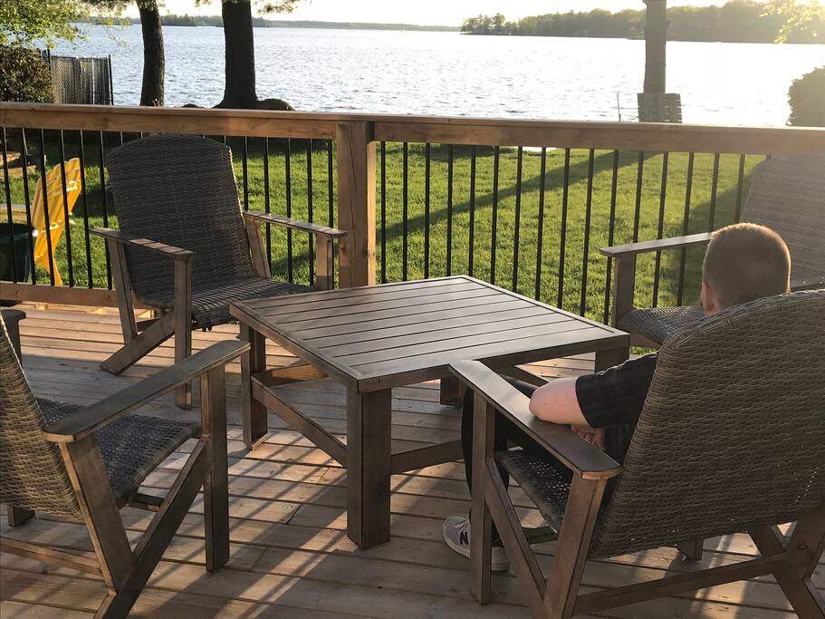 Sitting on the deck is just perfect with a nice breeze off the water.