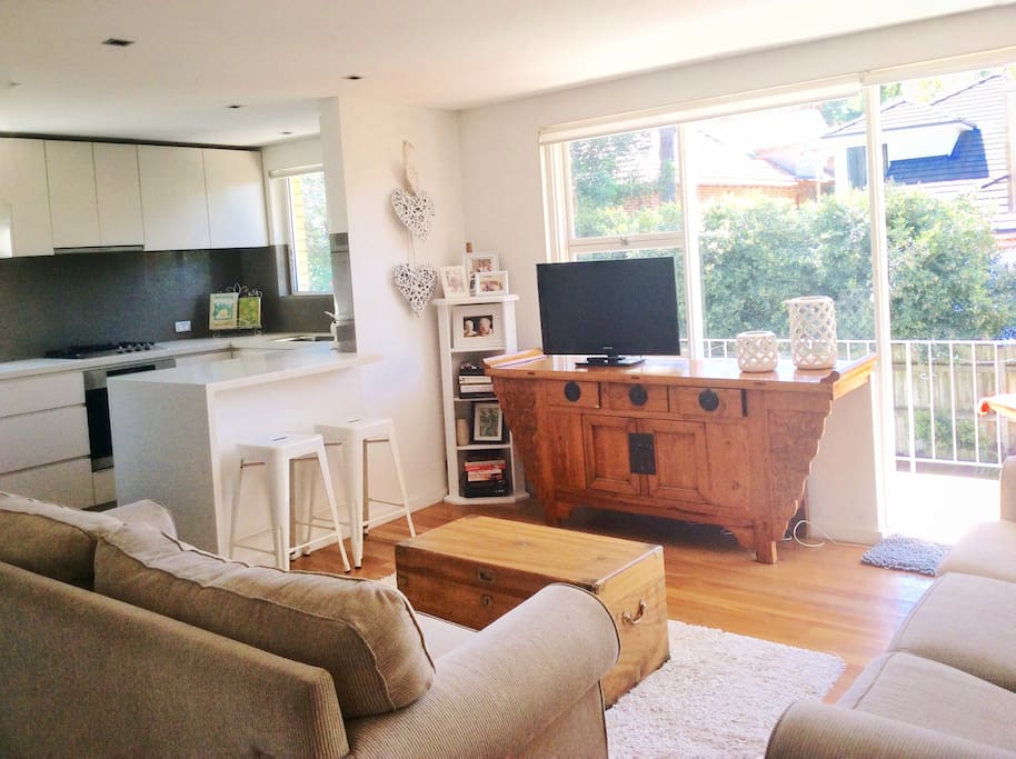 Open living/kitchen space.