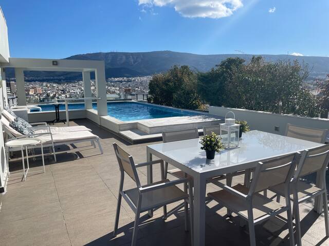Athens Lycabettus Hill Penthouse, roof garden pool gallery image 3