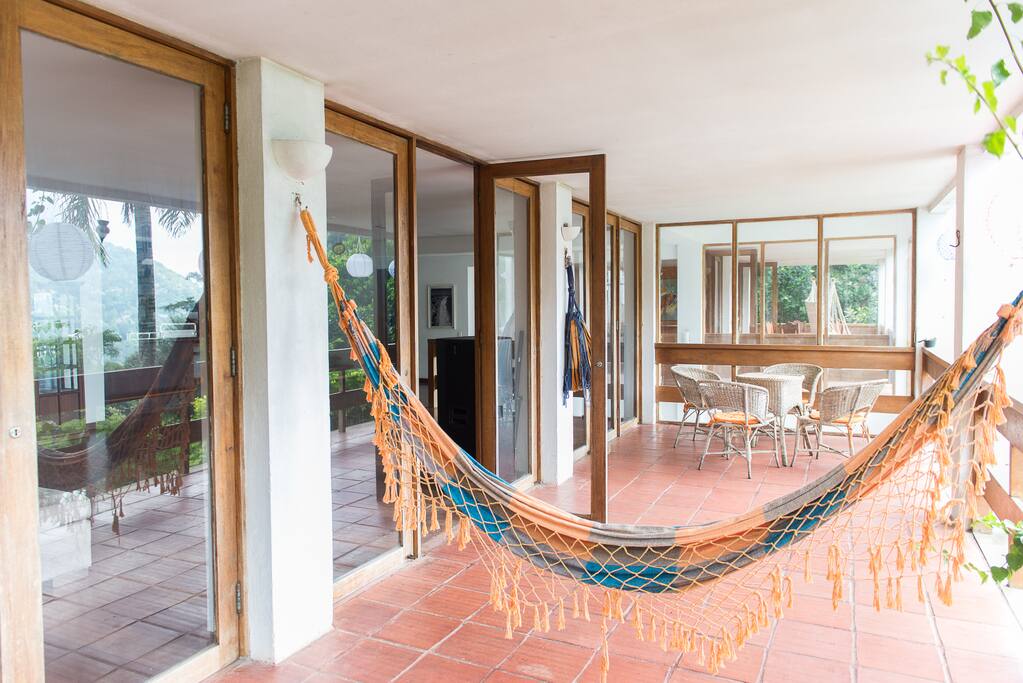 Balcony with hammocks