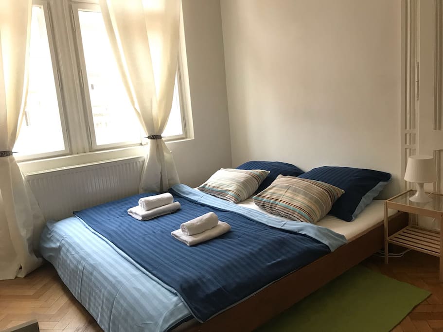 Big double bed in bedroom ( 180 x200 cm)